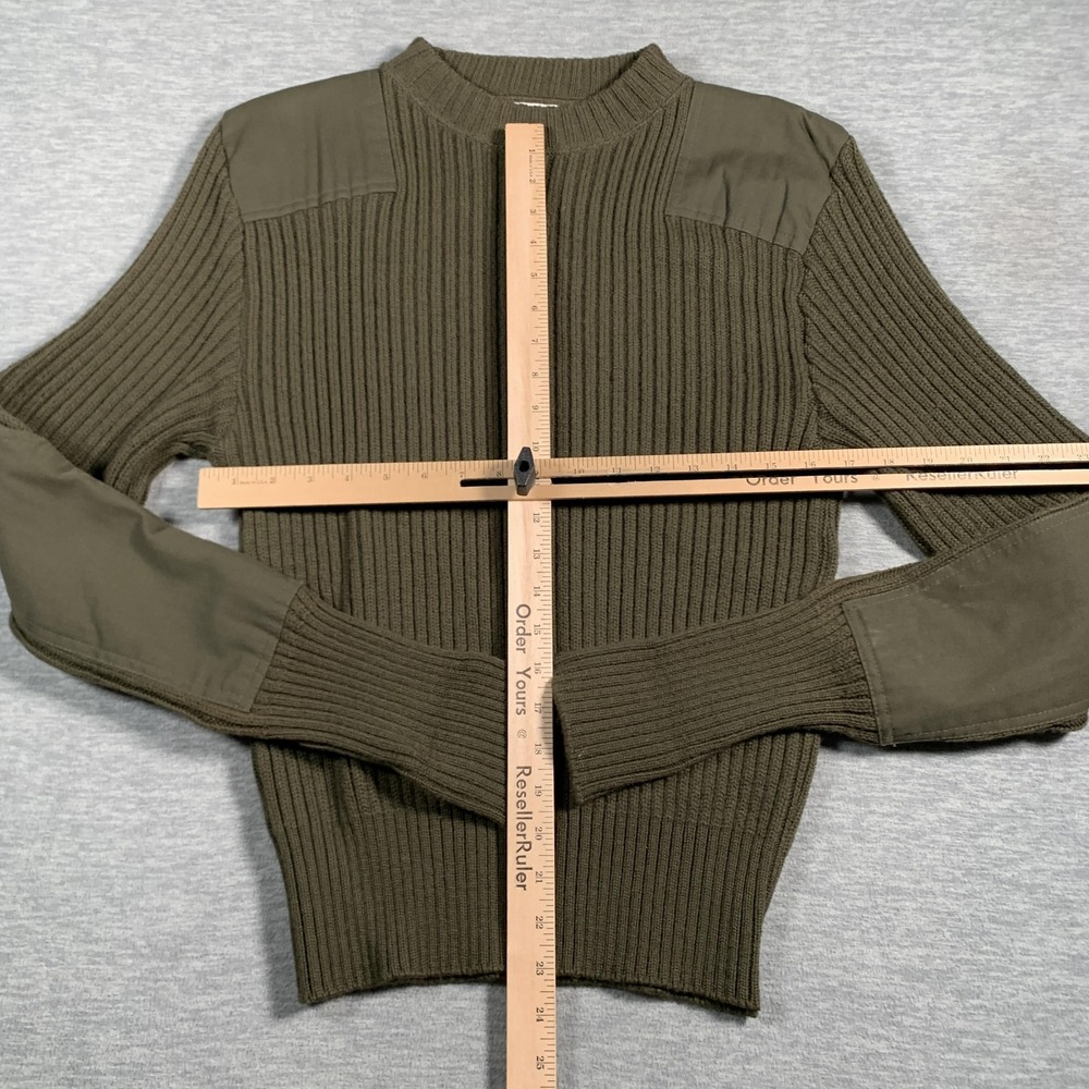 DSCP Valor Collection Sweater Mens 40 Olive‎ Green Wool Military Pullover Patch - Picture 5 of 11